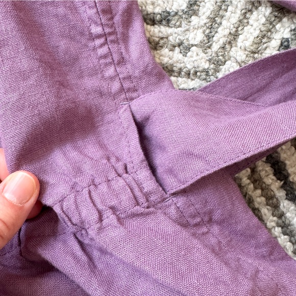 🏷️ SOLD • NOTPERFECTLINEN • Madrid Long Sleeve Linen Wrap Top in Dusty Lavender - Picture 9 of 13